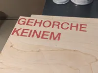 The final result. Paint bleed is clearly visible.